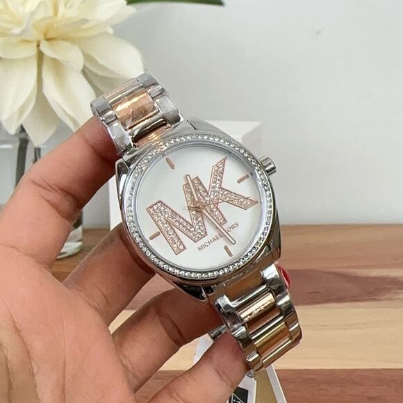 NWT Michael Kors Janelle Silver Dial Two‎ Tone Watch MK7383 - Picture 5 of 7